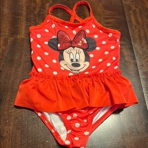 Disney Red Minnie Mouse Kids Swimsuit